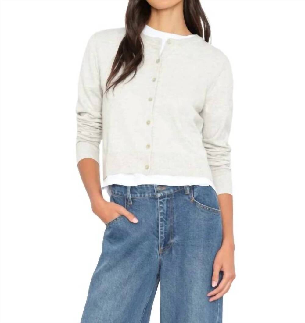 NEW XIRENA calder button front cardigan in silver smoke